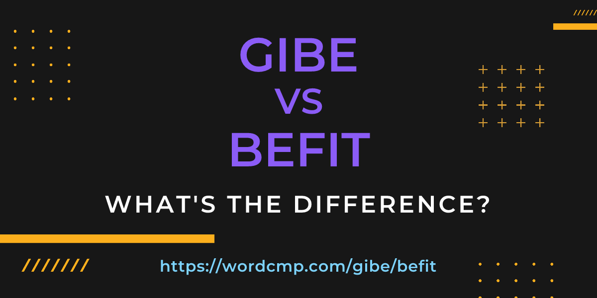 Difference between gibe and befit