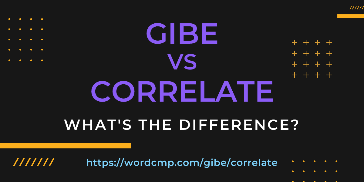 Difference between gibe and correlate