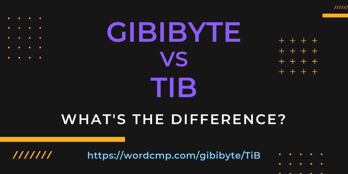 Difference between gibibyte and TiB