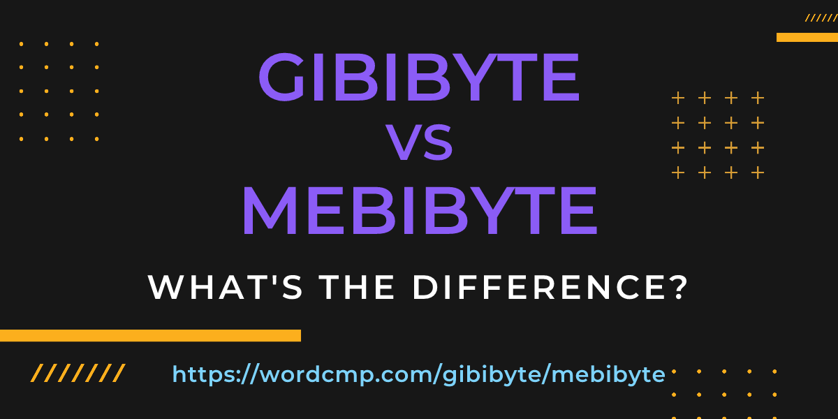 Difference between gibibyte and mebibyte