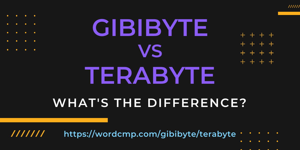 Difference between gibibyte and terabyte