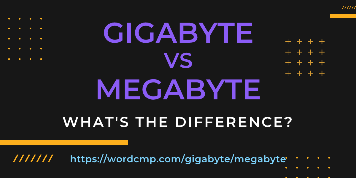 Difference between gigabyte and megabyte