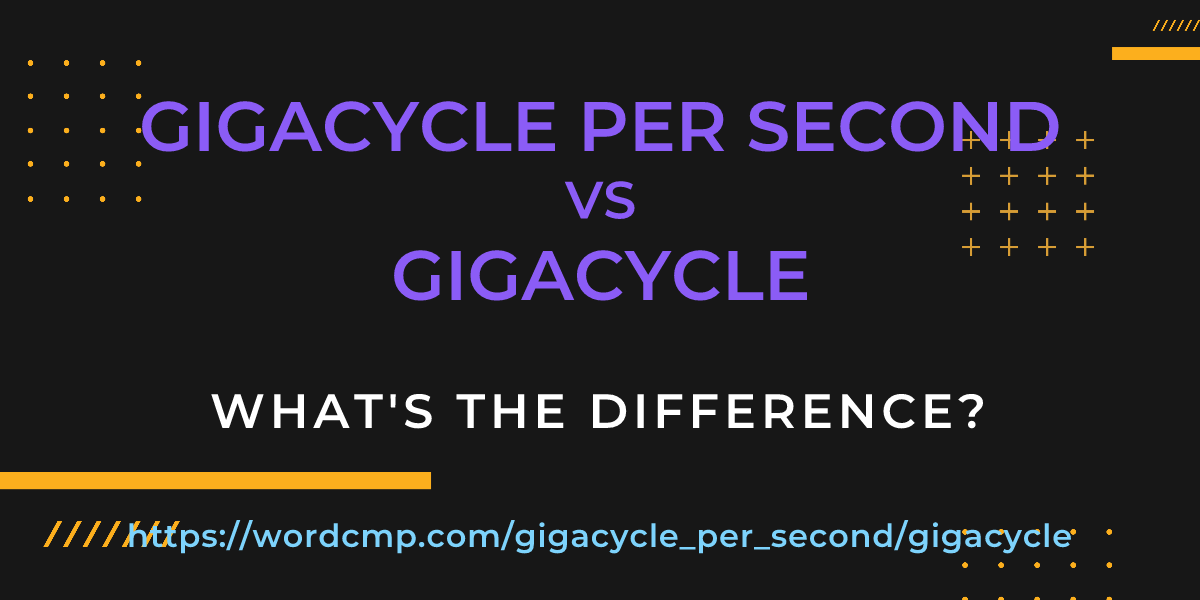Difference between gigacycle per second and gigacycle