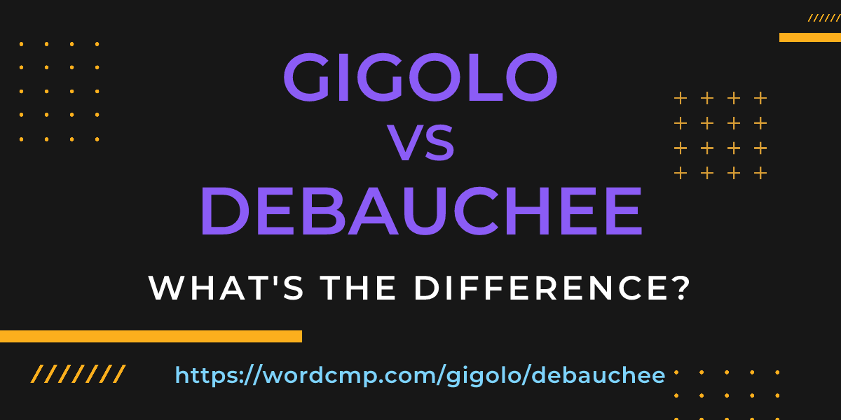 Difference between gigolo and debauchee