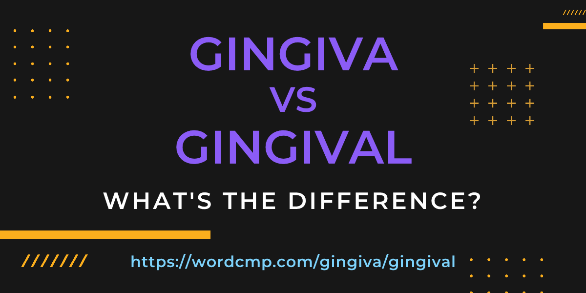 Difference between gingiva and gingival