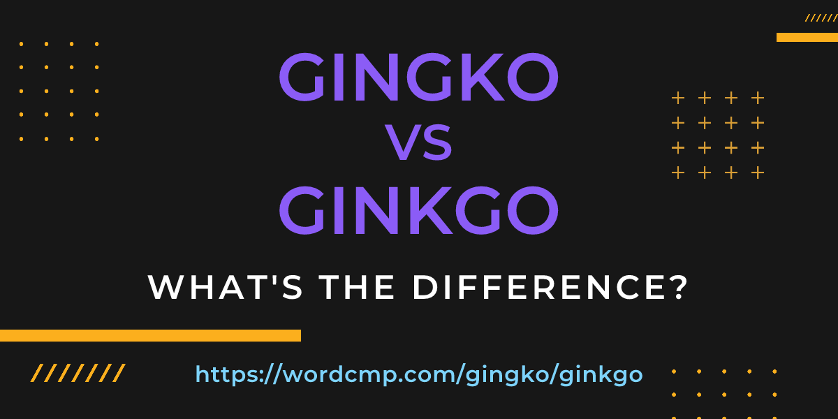 Difference between gingko and ginkgo