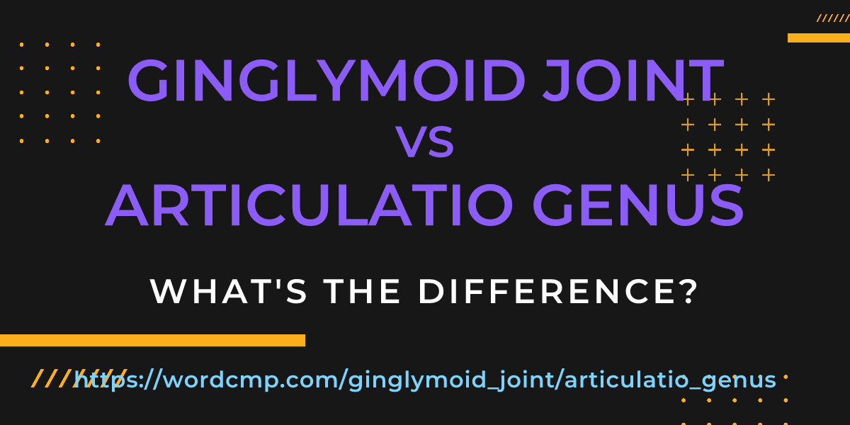 Difference between ginglymoid joint and articulatio genus