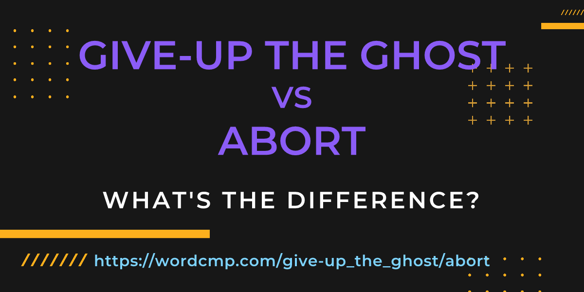 Difference between give-up the ghost and abort