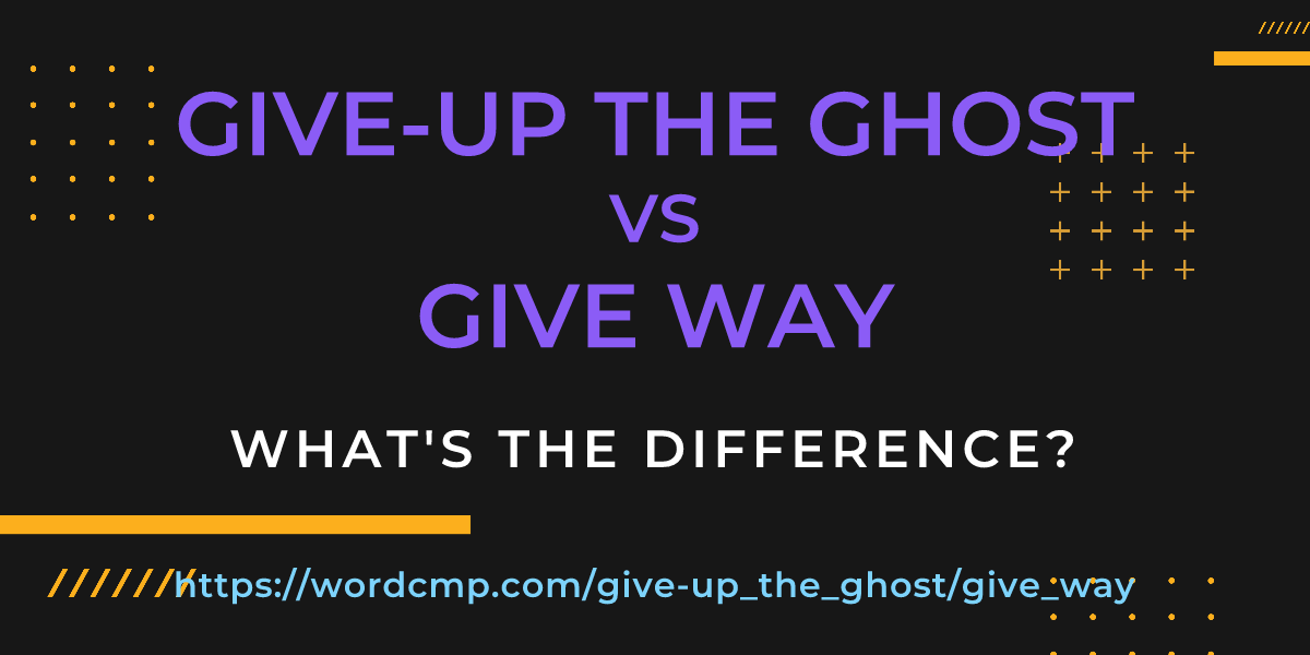Difference between give-up the ghost and give way