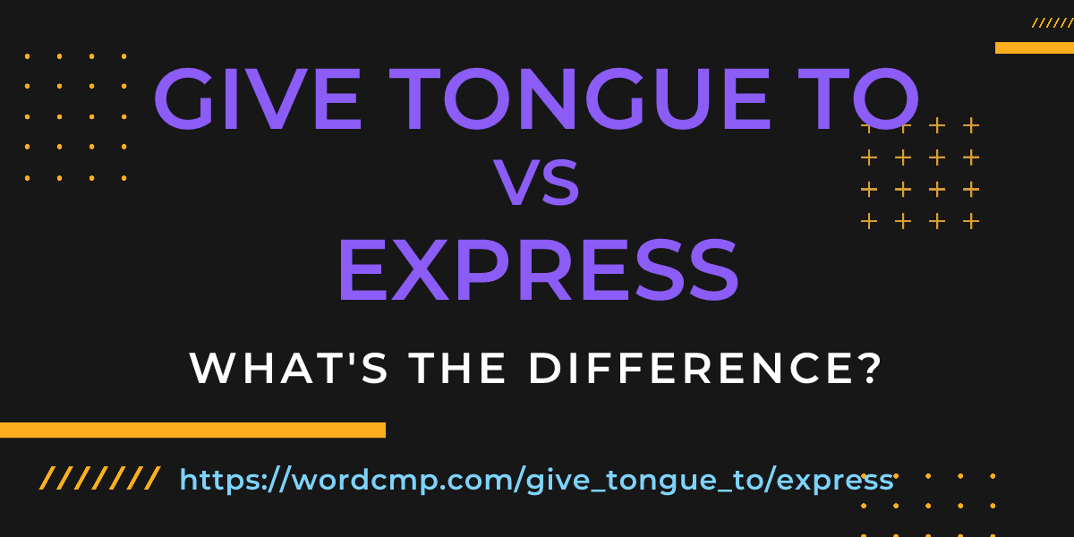 Difference between give tongue to and express