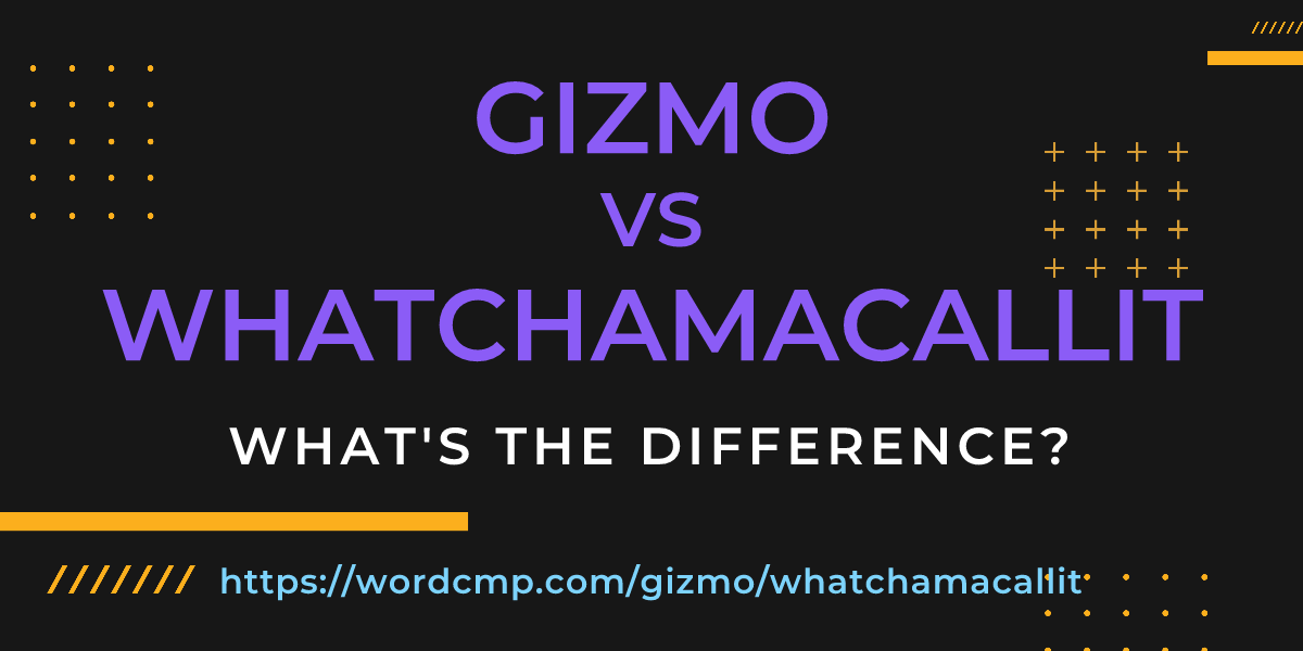 Difference between gizmo and whatchamacallit