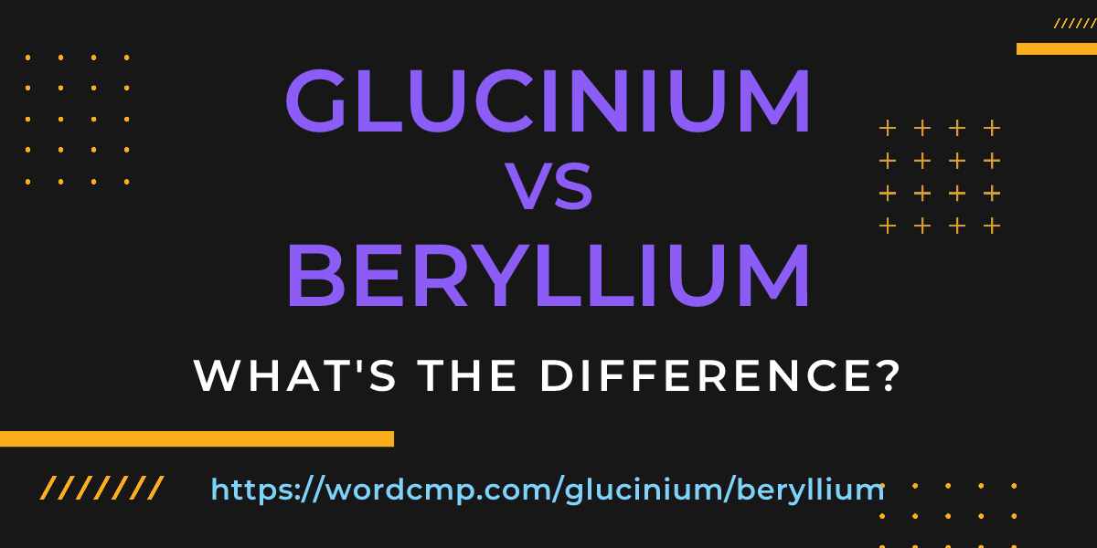 Difference between glucinium and beryllium