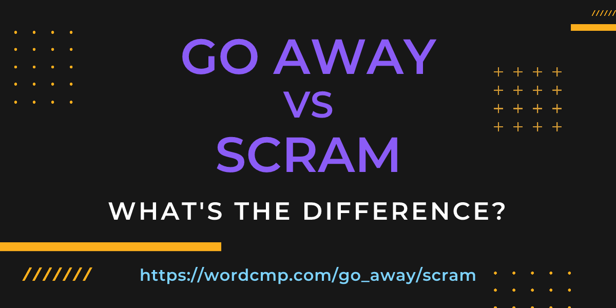 Difference between go away and scram