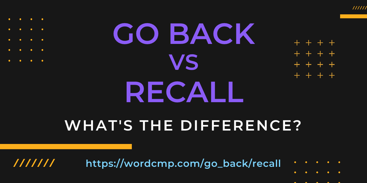 Difference between go back and recall