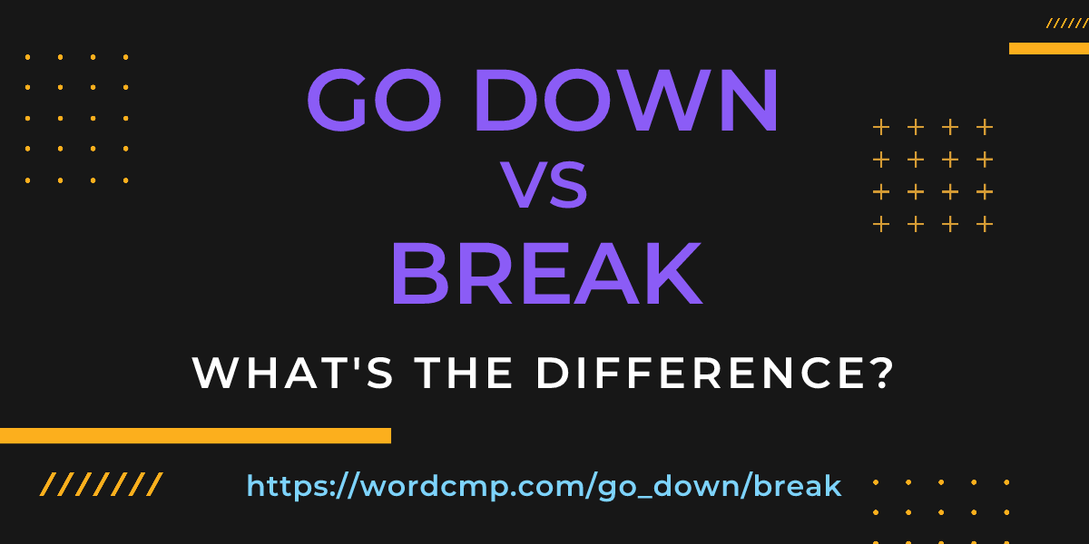 Difference between go down and break