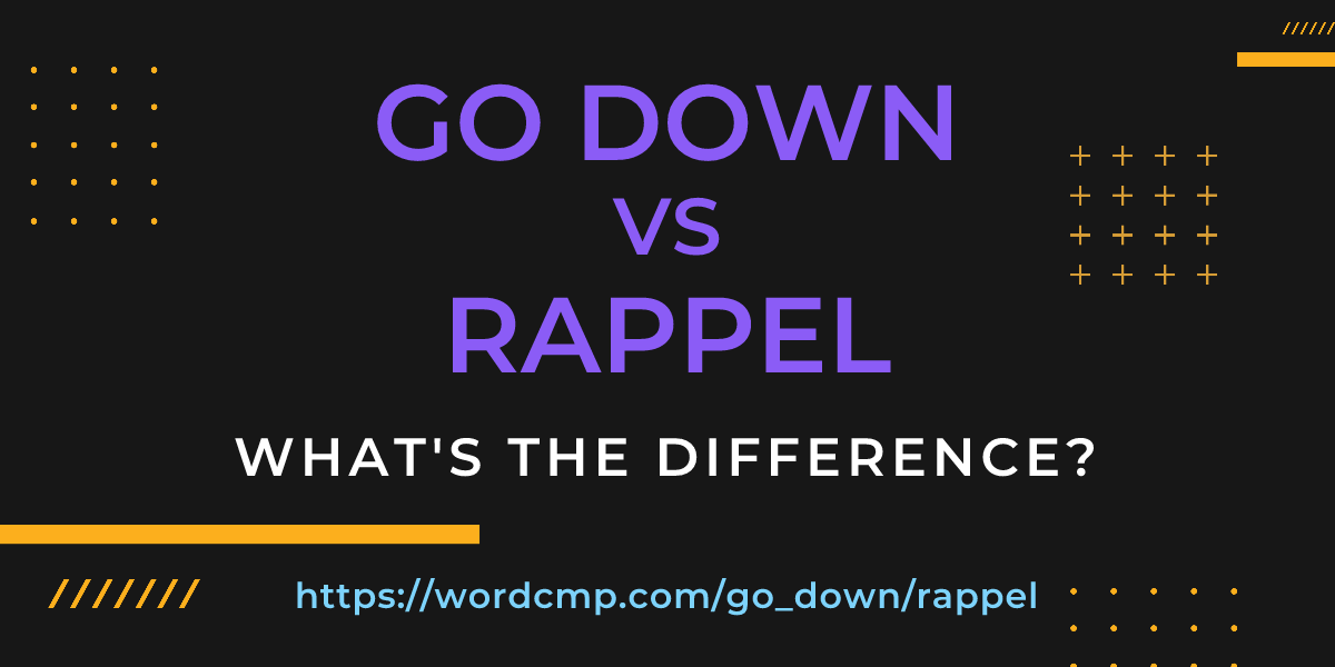 Difference between go down and rappel