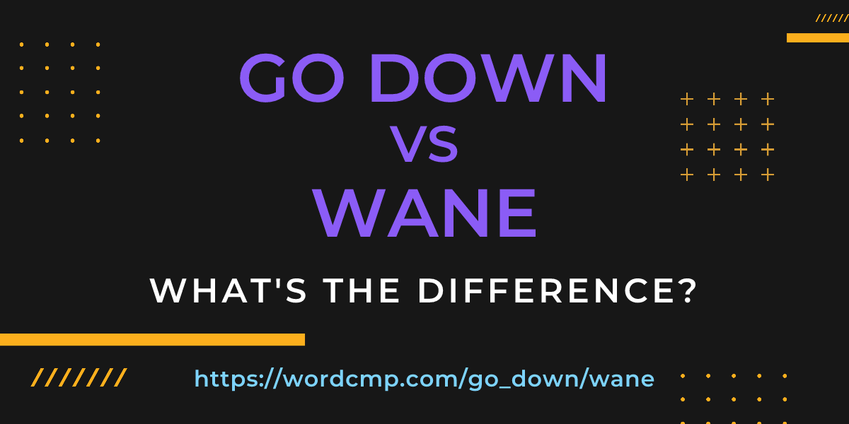 Difference between go down and wane