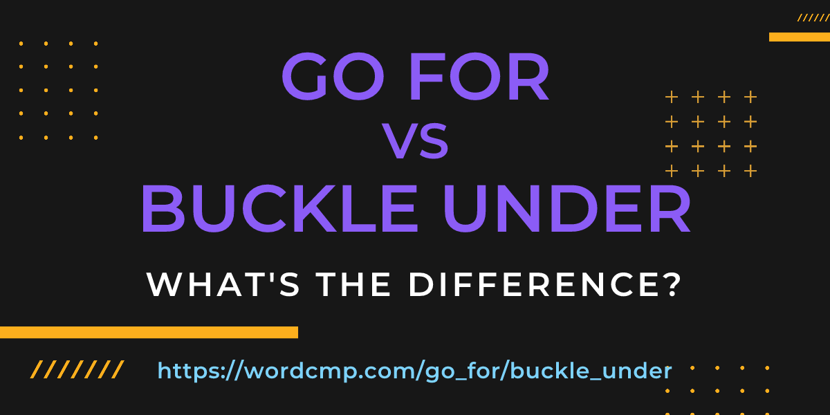 Difference between go for and buckle under