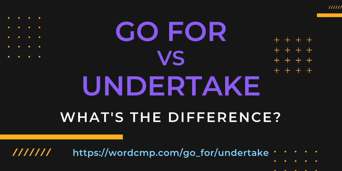 Difference between go for and undertake