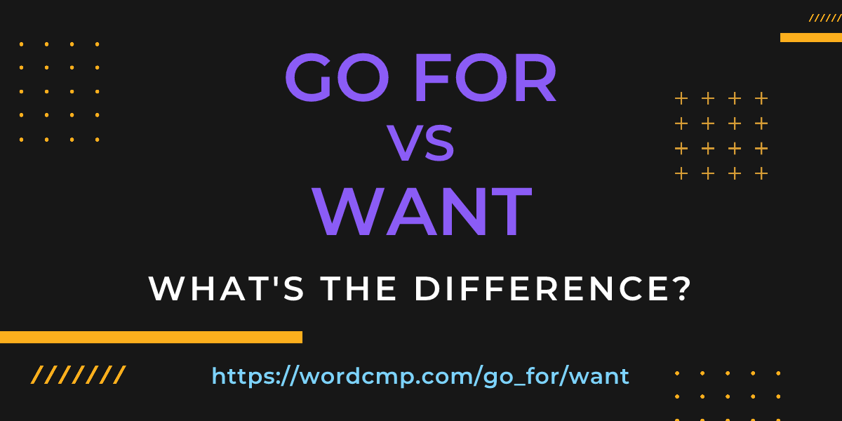 Difference between go for and want