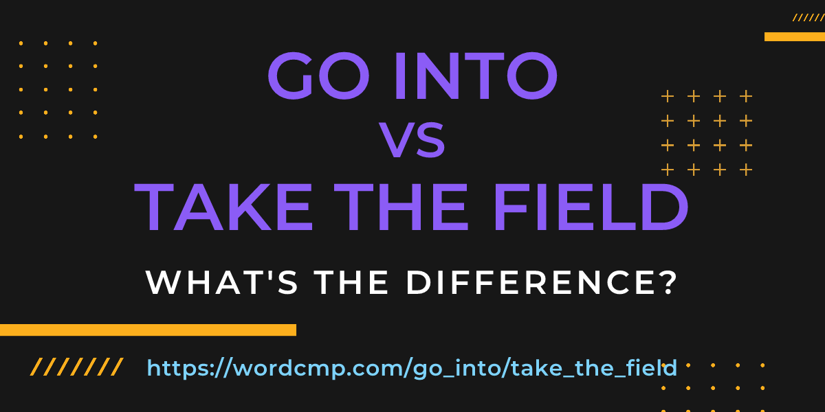Difference between go into and take the field
