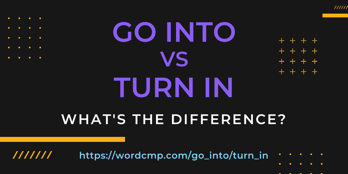 Difference between go into and turn in