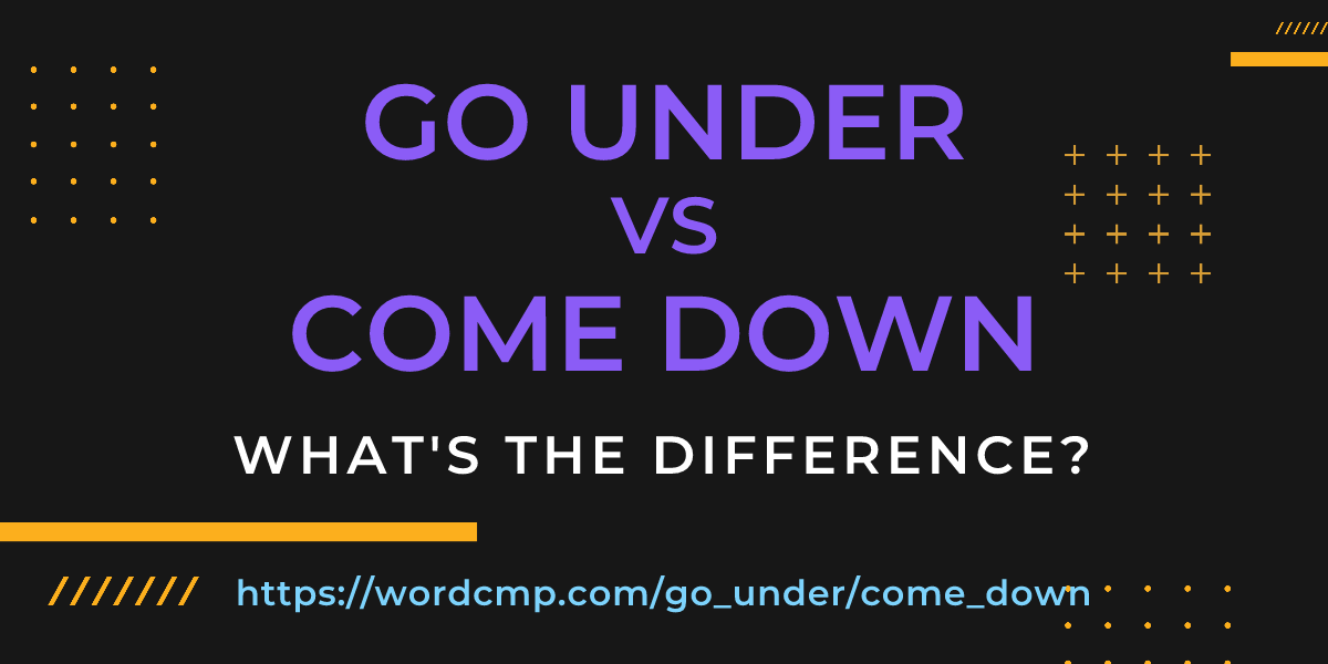 Difference between go under and come down