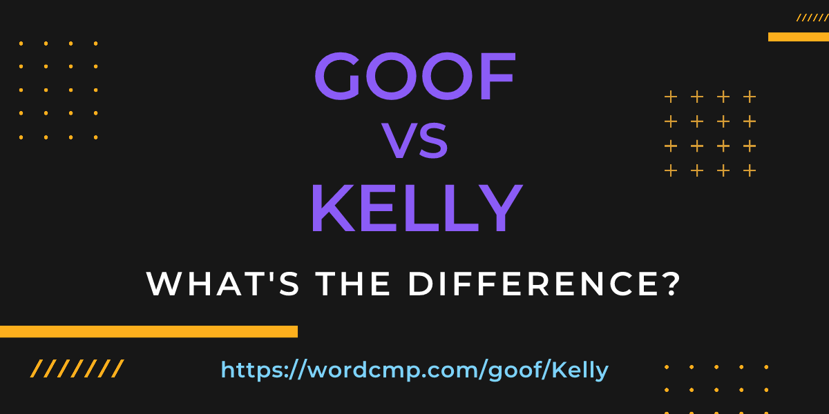 Difference between goof and Kelly