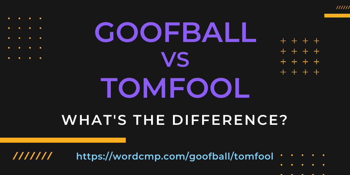 Difference between goofball and tomfool
