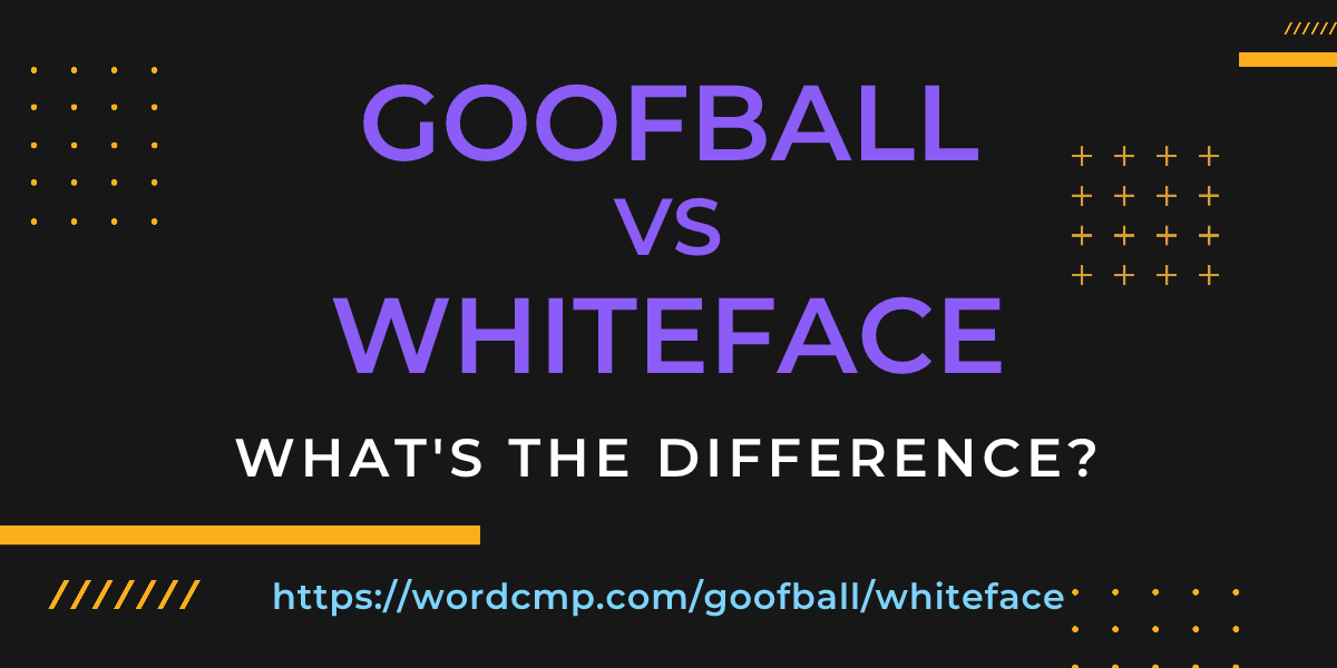 Difference between goofball and whiteface