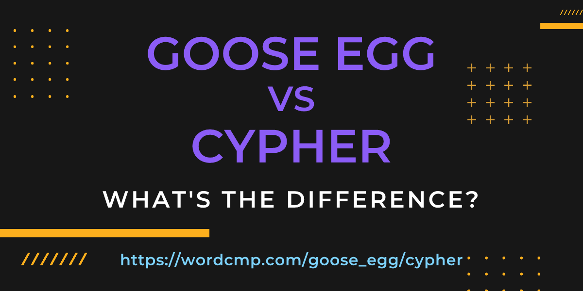 Difference between goose egg and cypher