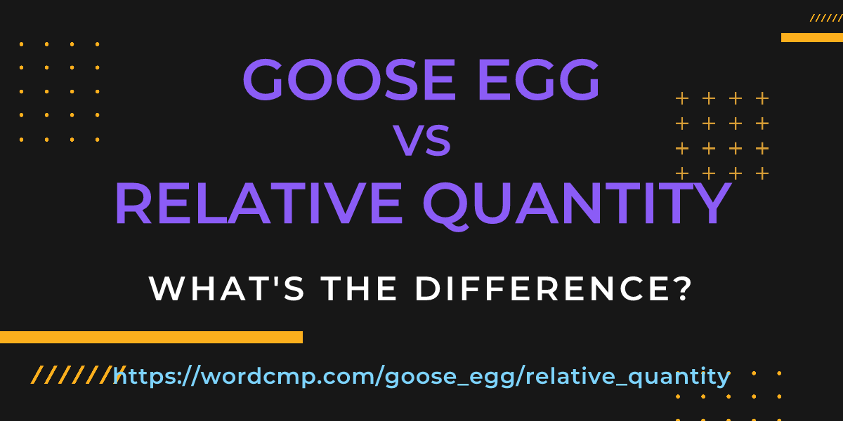 Difference between goose egg and relative quantity