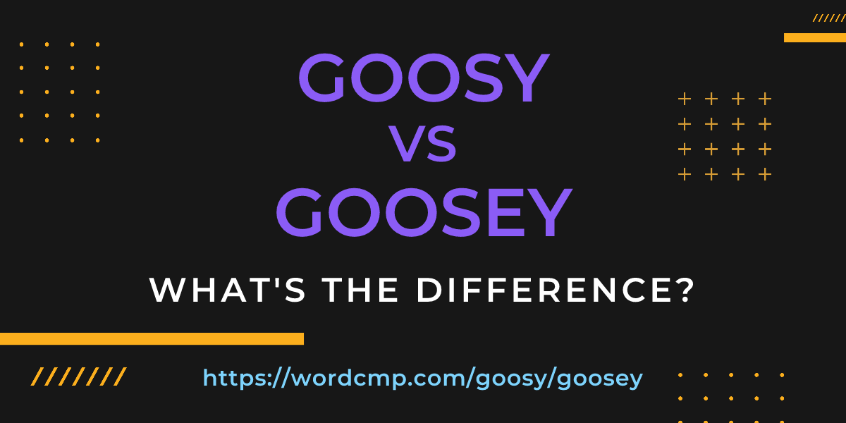 Difference between goosy and goosey