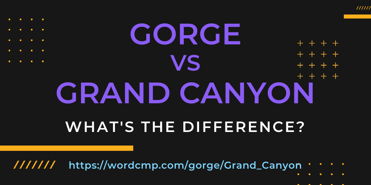 Difference between gorge and Grand Canyon
