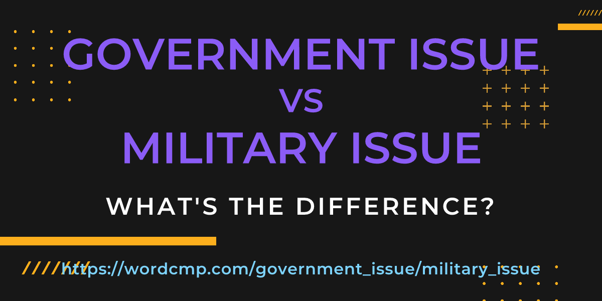 Difference between government issue and military issue