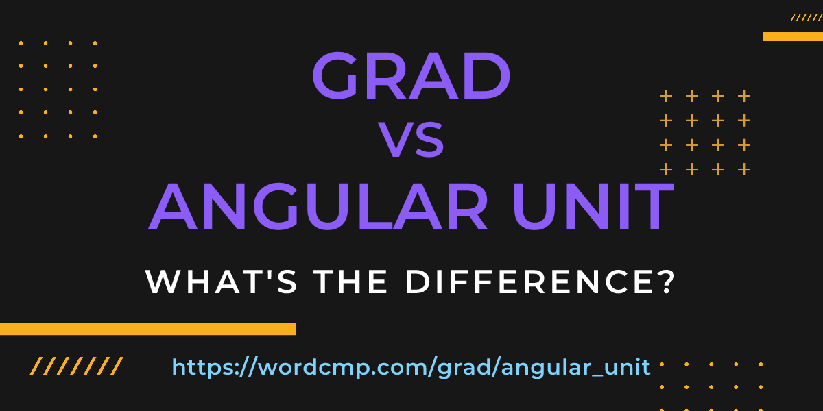 Difference between grad and angular unit