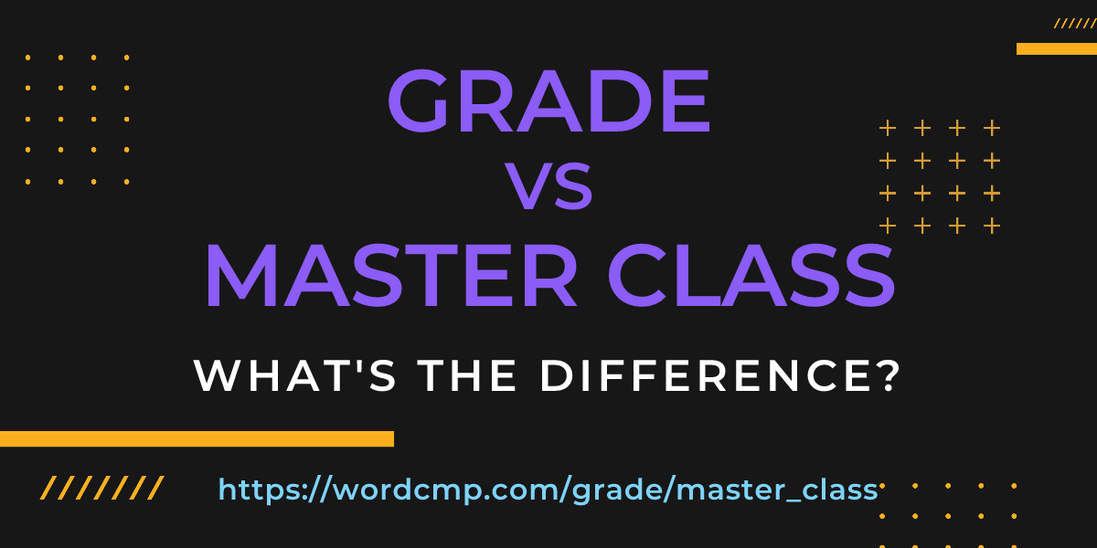 Difference between grade and master class