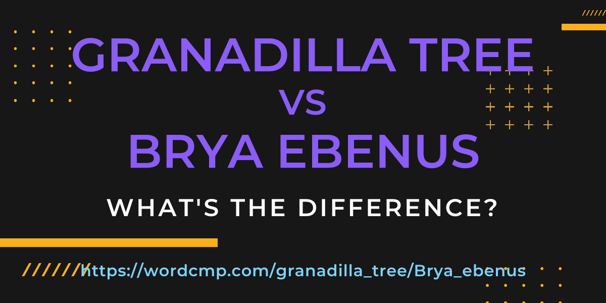 Difference between granadilla tree and Brya ebenus