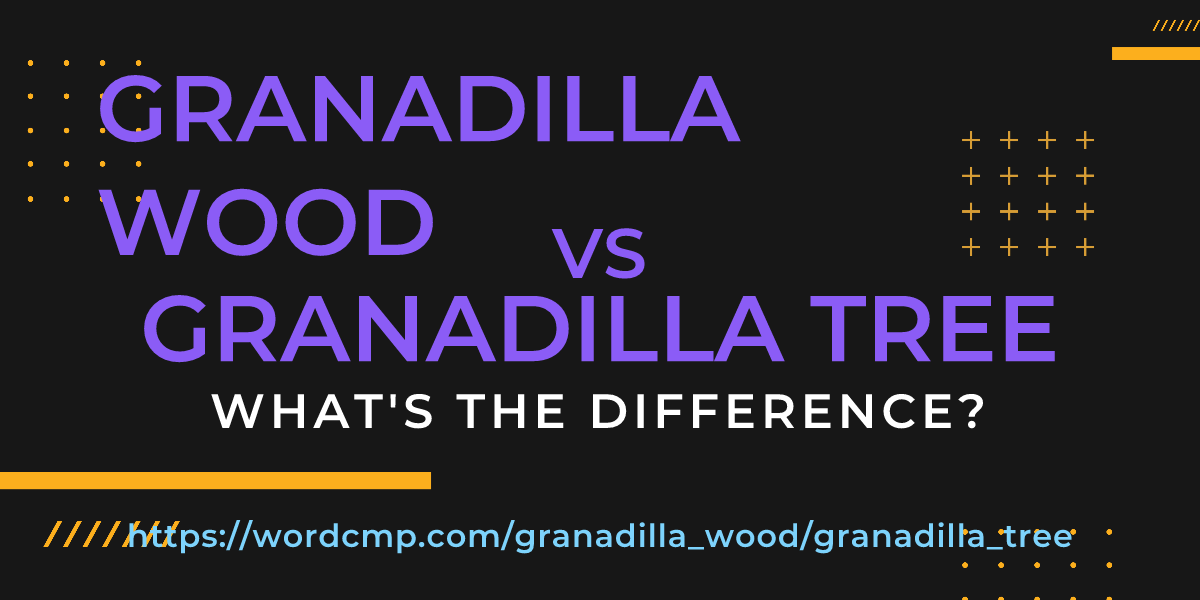 Difference between granadilla wood and granadilla tree