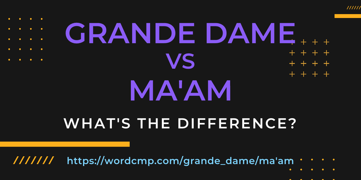 Difference between grande dame and ma'am