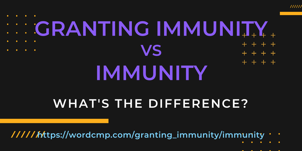 Difference between granting immunity and immunity