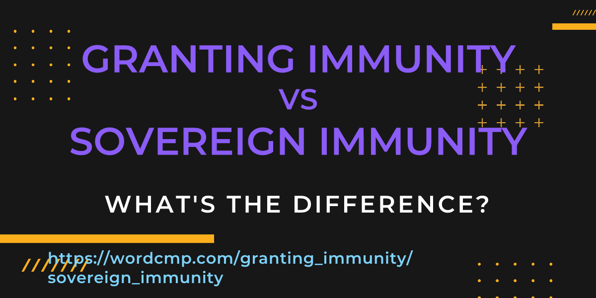Difference between granting immunity and sovereign immunity