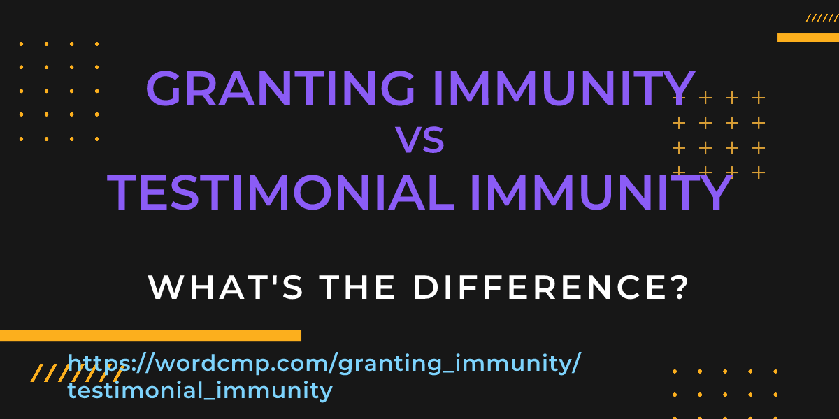 Difference between granting immunity and testimonial immunity