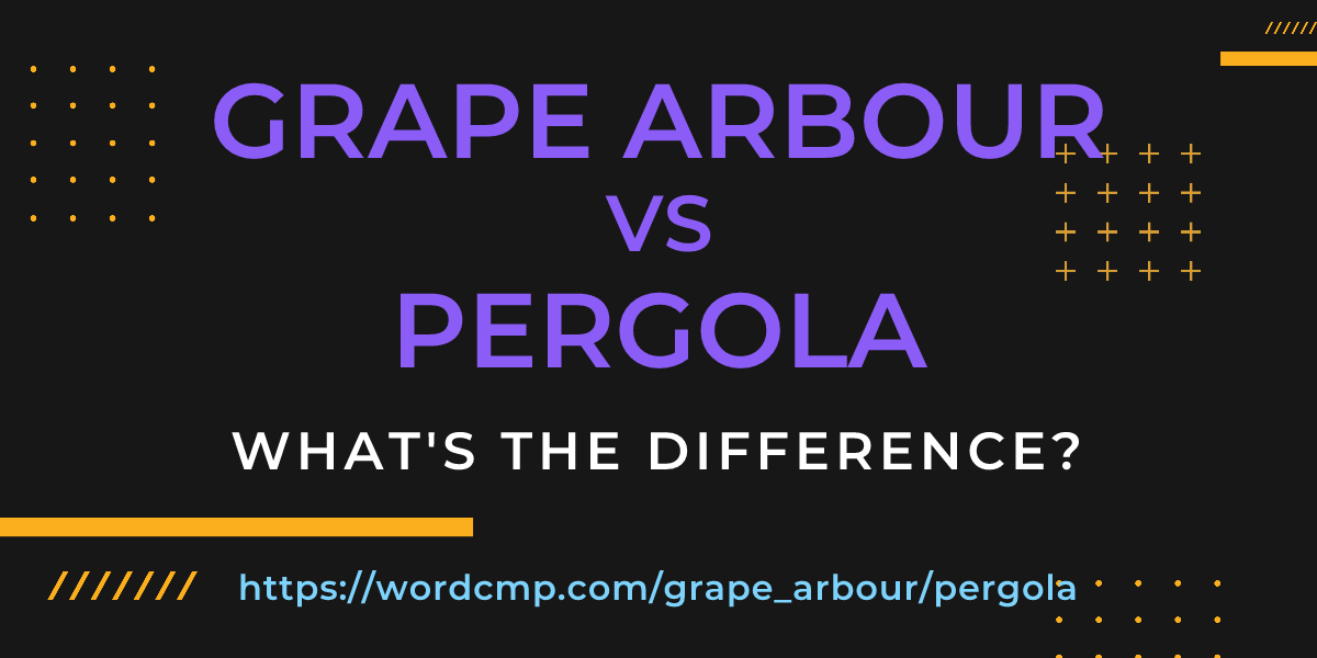 Difference between grape arbour and pergola