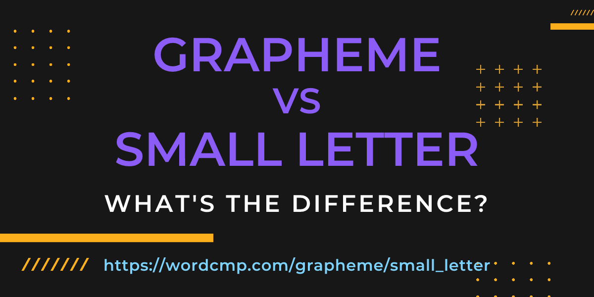 Difference between grapheme and small letter