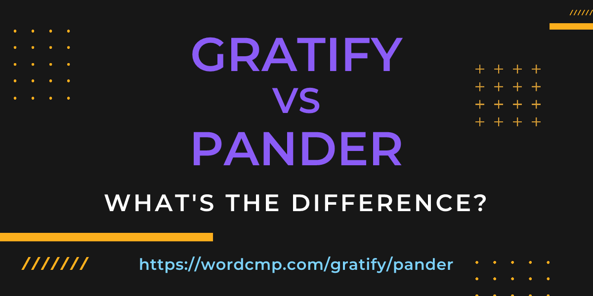 Difference between gratify and pander