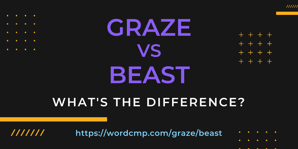 Difference between graze and beast