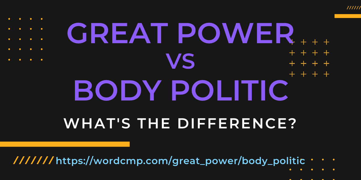 Difference between great power and body politic