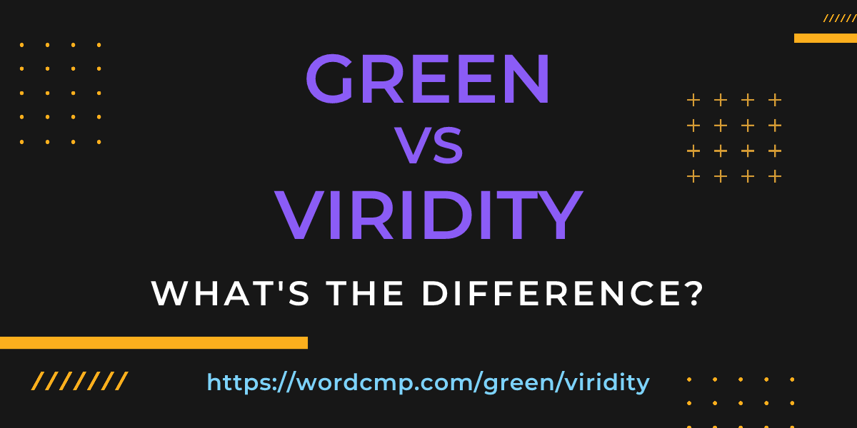Difference between green and viridity