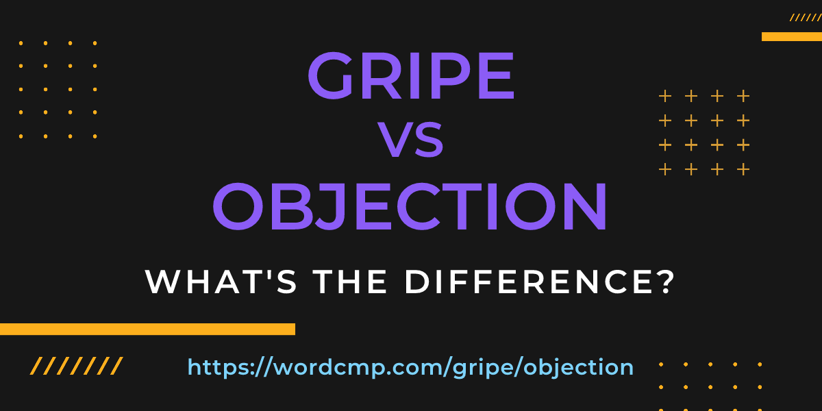 Difference between gripe and objection